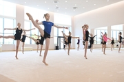 Gymnasts during a training session at the choreography hall