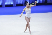 Marina Malpica during an exercise with a jump rope