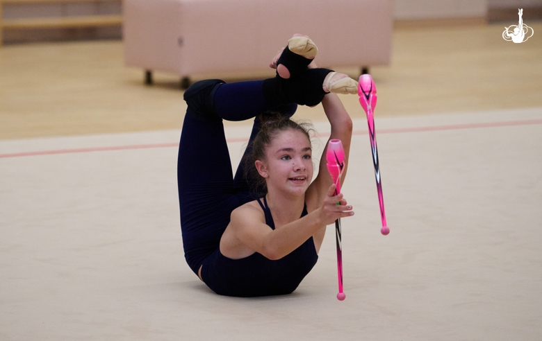 Ksenia Savinova during a training session at the Academy