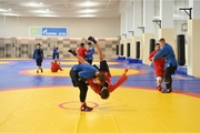 Participants of the training camp during training at the Martial Arts Academy