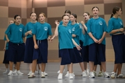 Alla Dukhova's dance studio TODES intensive course participants during a flash mob