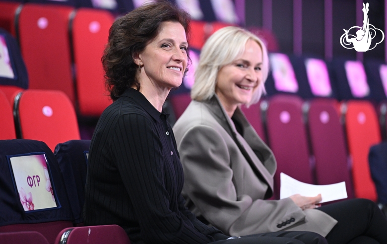 Russian national team senior coach Marina Govorova and Russian national team Head coach Tatyana Sergaeva during the competition