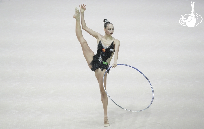 Anastasia Guzenkova (Russia) doing an exercise with a hoop