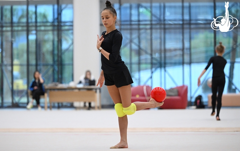 Мария Борисова во время тренировки