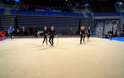Olympic champion Alina Kabaeva closely watched our gymnasts' training at SKA Arena