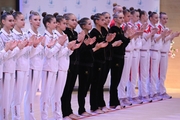 Gymnasts during the awards ceremony