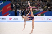 Mariia Borisova during the hoop exercise