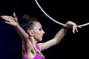 Mariia Borisova (Russia) with hoop during a performance at the gala show