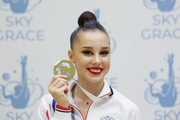 Mariia Borisova with a gold medal of the Sky Grace Grand Prix tournament