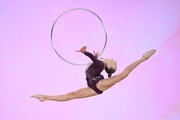 Varvara Baranova during a hoop routine