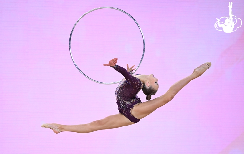 Varvara Baranova during a hoop routine