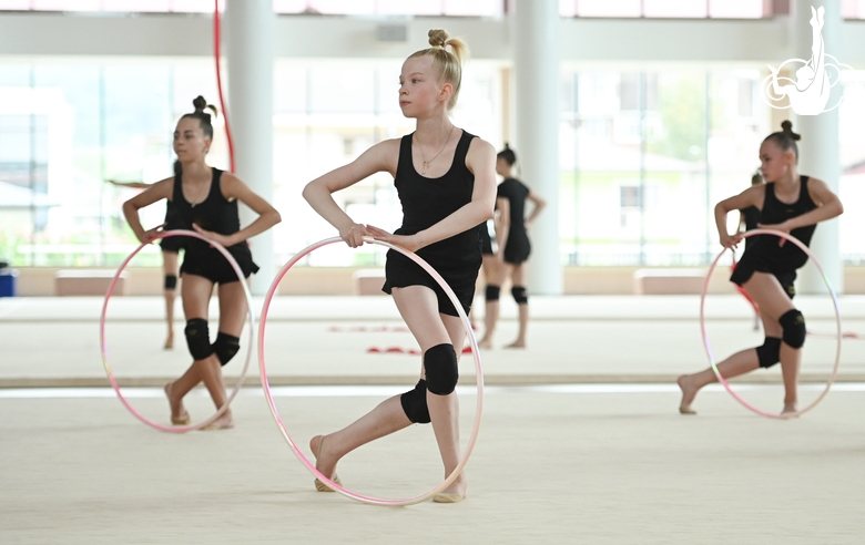 Gymnast from Belgorod during exercise with a hoop