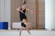 Ksenia Savinova during an exercise with clubs during preparation training for the BRICS Games