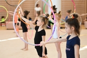 Gymnasts during training at the Academy