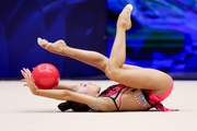 Ksenia Savinova  during an exercise with a ball