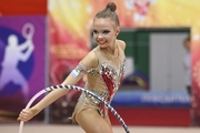 Elvira Belyaeva during an exercise with a hoop