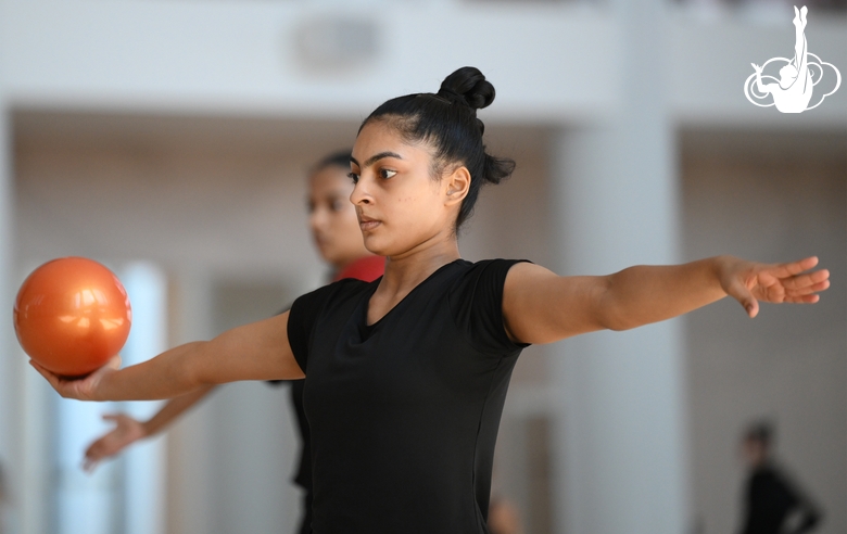 Gymnast Kimaya Karle during training at the Academy