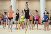 Gymnasts during class on object preparation