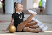 Gymnasts during practice at the training camp in the Academy
