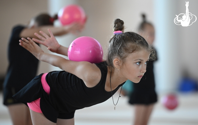 Gymnast from Belgorod  during class