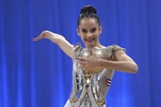 Isabella Rojas during an exercise with a ball