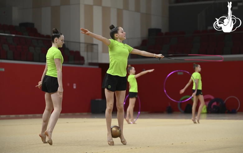 Gymnasts from Belgorod training camp at the Martial Arts Academy