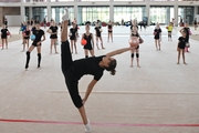 Arina Averina and students of the Academy during training