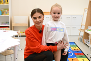 February 4, 2026. Olympic champion Alina Kabaeva with a gymnast from the free early development groups