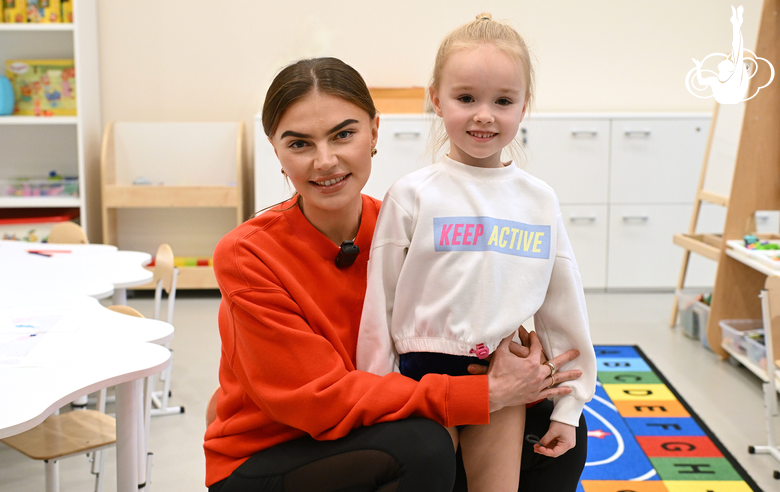 February 4, 2026. Olympic champion Alina Kabaeva with a gymnast from the free early development groups