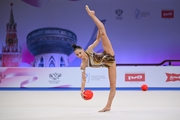Mariia Borisova during an exercise with a ball