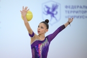 Arina Kovshova during exercise with ball