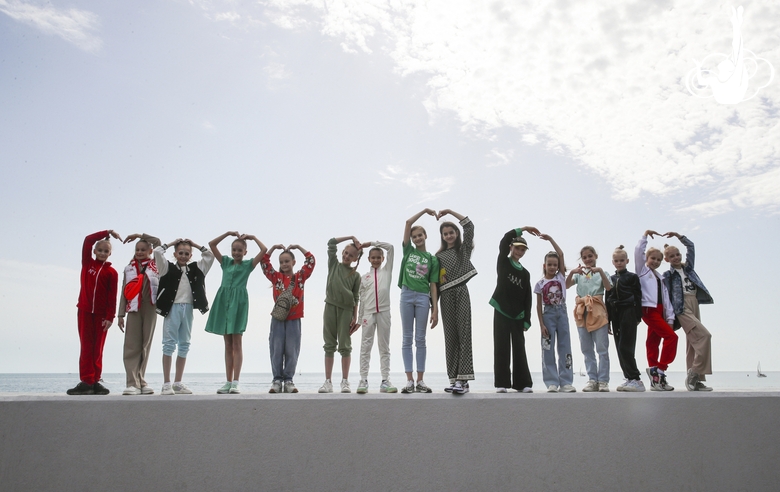 Participants of the training camp on the embankment in Sochi