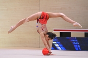 Karolina Tarasova during an exercise with a ball