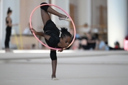 Gymnast Nkenko Sita Davina Chanselvi from the Republic of Congo during the hoop exercise