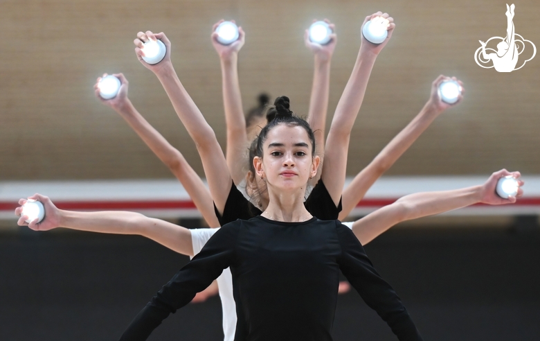 Academy gymnasts during the choreography of the showcase performance