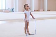 A young gymnast during a training session