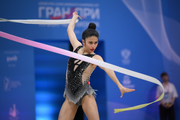 Mayssa Arfa during an exercise with a ribbon