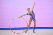 Karolina Pakhtusova during an exercise with a hoop