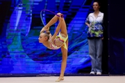 Sofia Smirnova during an exercise with a hoop