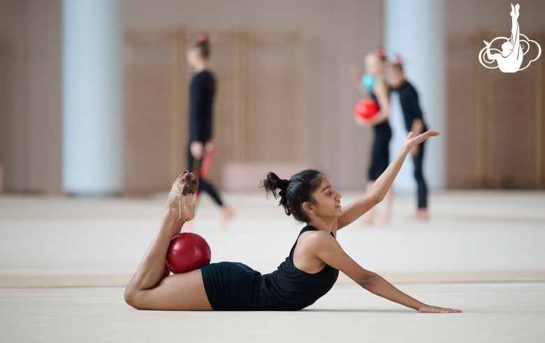 Gymnast Aryaa Nitesh Kadam during training