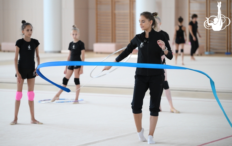 Dina Averina and students of the Academy during training