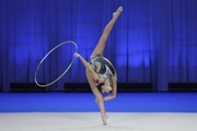 Alina Harnasko during an exercise with a hoop