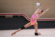 Valeria Medvedeva  during an exercise with a ball at a control training session