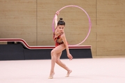 Karolina Tarasova during the hoop exercise at the assessment training session