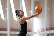 Gymnast Kimaya Karle during training