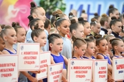 Gymnasts during opening ceremony