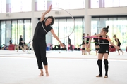 Choreographer Irina Zenovka and Ksenia Savinova during the workout