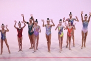 Gymnasts during the opening ceremony of the all-Russian Sky Grace Cup  competition