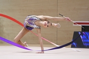 Gymnast during an exercise with a ribbon