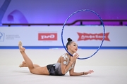 Mariia Borisova during an exercise with a hoop